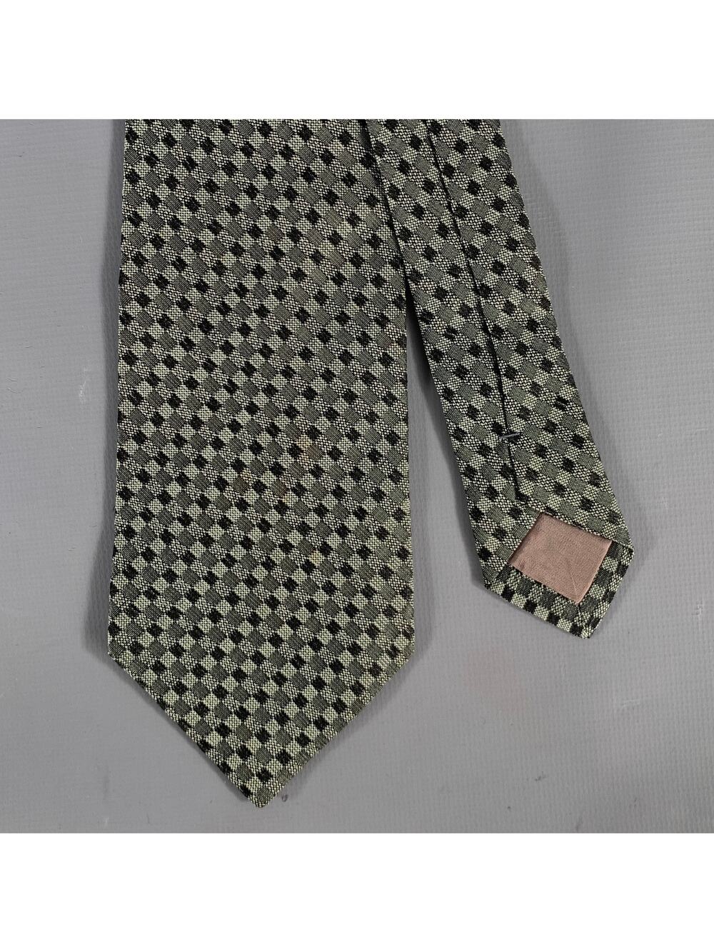 ISSEY MIYAKE Green Navy Plaid Silk Tie